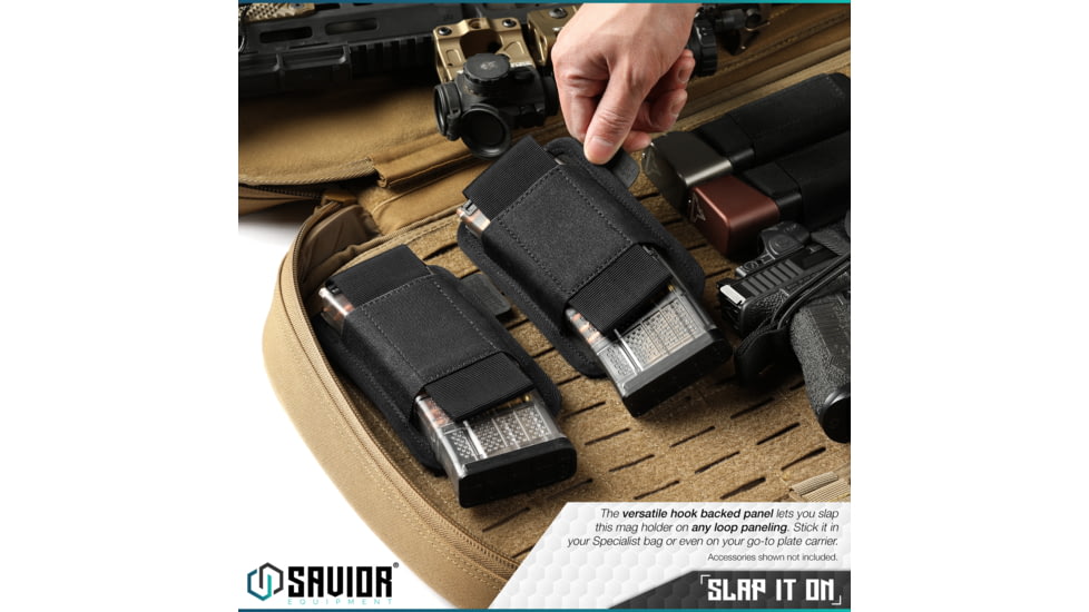 Savior Equipment Rifle Mag Holder, Black, MP-TNS-RIFX1-2P-BK