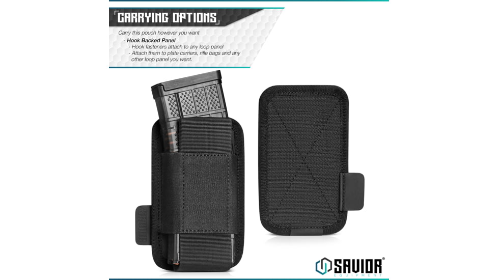 Savior Equipment Rifle Mag Holder, Black, MP-TNS-RIFX1-2P-BK