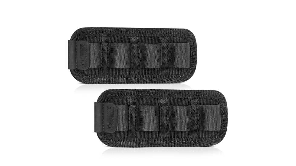 Savior Equipment Shotgun Shell Cards - 4 Rounds, Black, 2.25in x 5.63in, Black, 2.25in x 5.63in, MP-TNS-12G-QUAD-2P-BK