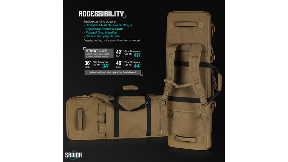Savior Equipment Specialist Double Rifle Case, 36in, Dark FDE, RB-3613DG-WS-TN