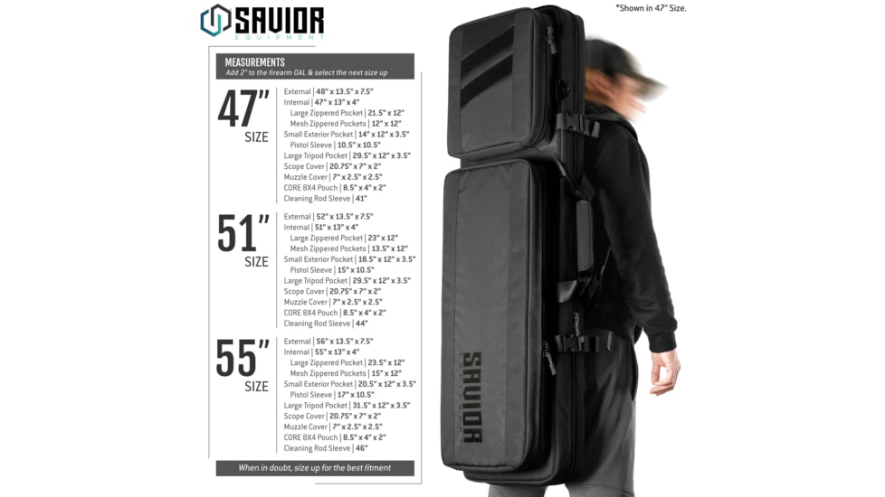 Savior Equipment Specialist LRP Single Rifle Case, Black, 47in L x 12.5in H x 3.5in W, RB-SG47-LRP-WS-BK