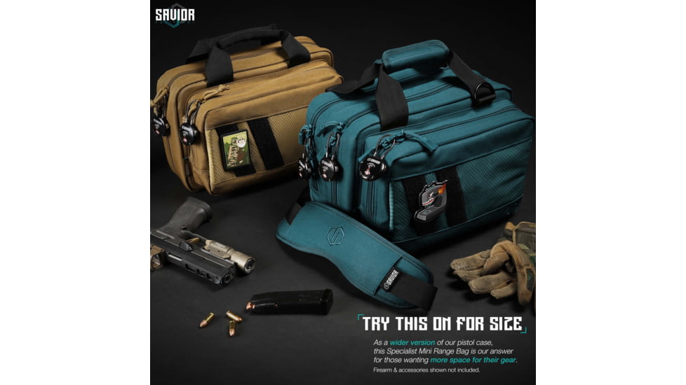 Savior Equipment Specialist Pistol Mni Range Bag, Savior Teal, 13in L x 9in H x 8in W, RA-DGSPWS-MINI-TE