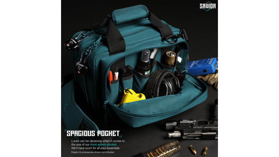 Savior Equipment Specialist Pistol Mni Range Bag, Savior Teal, 13in L x 9in H x 8in W, RA-DGSPWS-MINI-TE