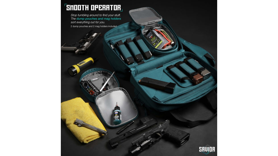 Savior Equipment Specialist Pistol Mni Range Bag, Savior Teal, 13in L x 9in H x 8in W, RA-DGSPWS-MINI-TE