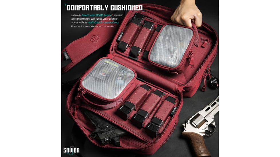 Savior Equipment Specialist Pistol Mni Range Bag, Sedona Red, 13in L x 9in H x 8in W, RA-DGSPWS-MINI-RD