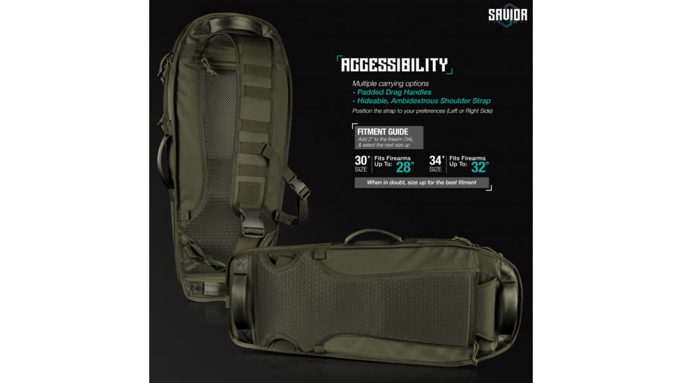 Savior Equipment T.G.B Coffin Covert Single Rifle Case, 30in, OD Green, RB-COVERT30-SS-OG
