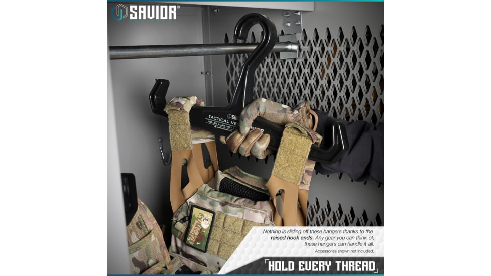 Savior Equipment Tactical Vest Hanger, Black, HAN-150V1-2P-BK