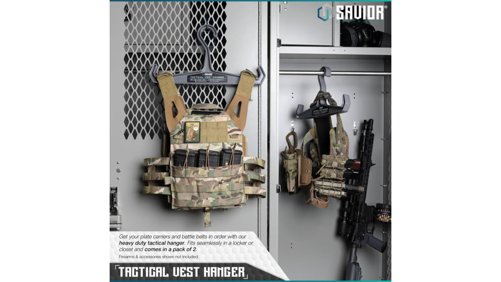 Savior Equipment Tactical Vest Hanger, Gray, HAN-150V1-2P-GS