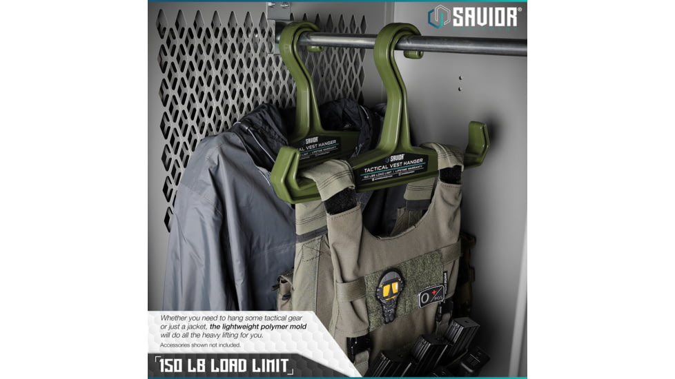 Savior Equipment Tactical Vest Hanger, OD Green, HAN-150V1-2P-OG