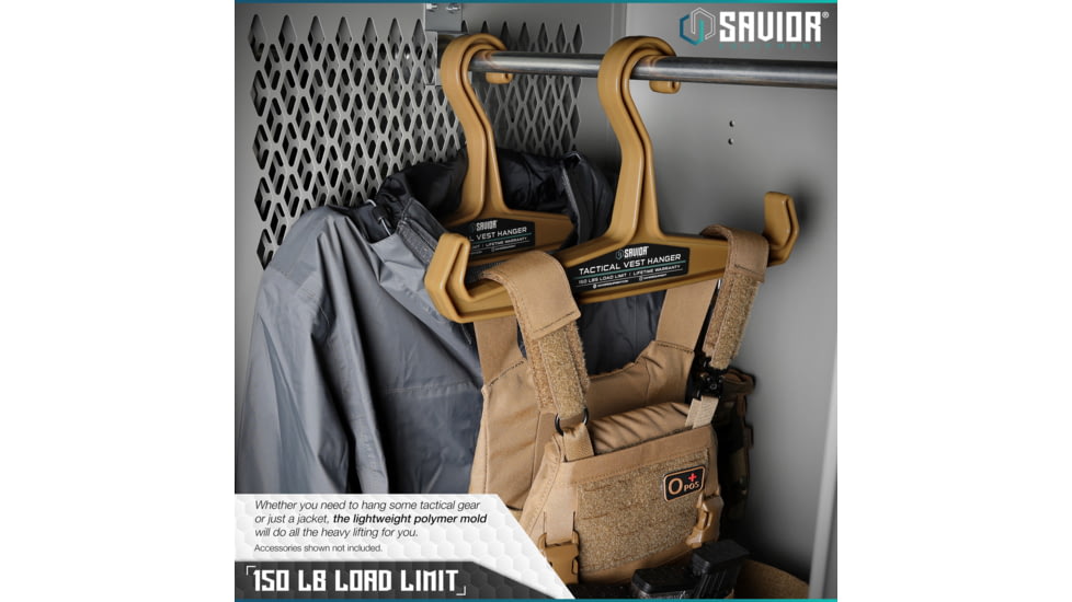 Savior Equipment Tactical Vest Hanger, RAL 8000 Tan, HAN-150V1-2P-TN