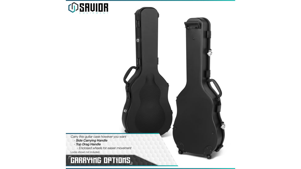 Savior Equipment Ultimate Guitar Single Rifle Case, Black, RC-GT-ACOUSTIC-BK