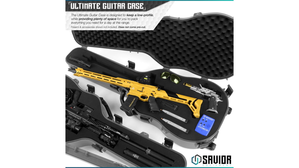 Savior Equipment Ultimate Guitar Single Rifle Case, Gray, RC-GT-ACOUSTIC-GS