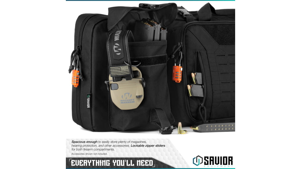 Savior Equipment Urban Warfare Double Rifle Case, 42in, Black, RB-4212DG-VER2-BK