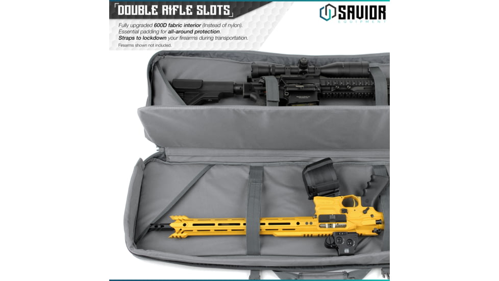 Savior Equipment Urban Warfare Double Rifle Case, 42in, Gray, RB-4212DG-VER2-GS