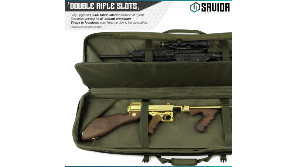 Savior Equipment Urban Warfare Double Rifle Case, 42in, OD Green, RB-4212DG-VER2-OG