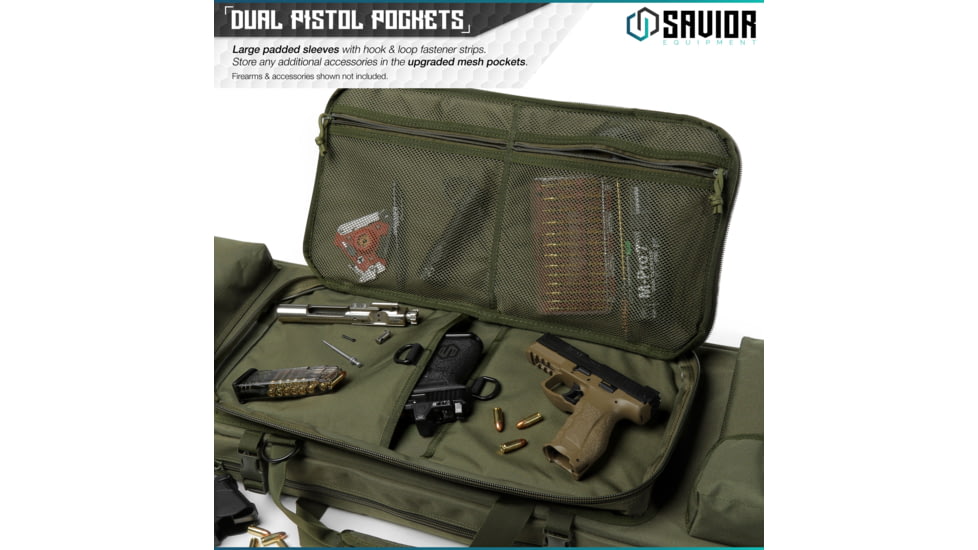 Savior Equipment Urban Warfare Double Rifle Case, 42in, OD Green, RB-4212DG-VER2-OG