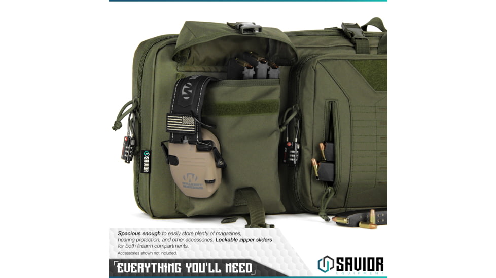 Savior Equipment Urban Warfare Double Rifle Case, 42in, OD Green, RB-4212DG-VER2-OG