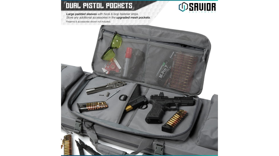 Savior Equipment Urban Warfare Double Rifle Case, 55in, Gray, RB-5512DG-VER2-GS