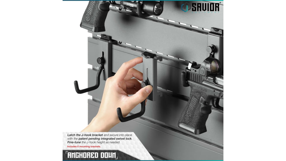 Savior Equipment Wall Rack System 5 Panel Kit w/Attachments, Gray, 24x30.25x0.63in, WRS-HALF-A3P6-GS