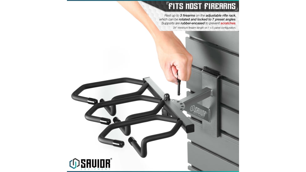 Savior Equipment Wall Rack System 5 Panel Kit w/Attachments, Gray, 24x30.25x0.63in, WRS-HALF-A3P6-GS