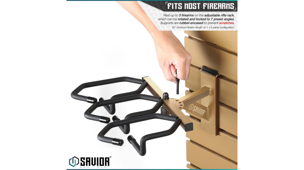 Savior Equipment Wall Rack System 5 Panel Kit w/Attachments, Tan, 24x30.25x0.63in, WRS-HALF-A3P6-TN