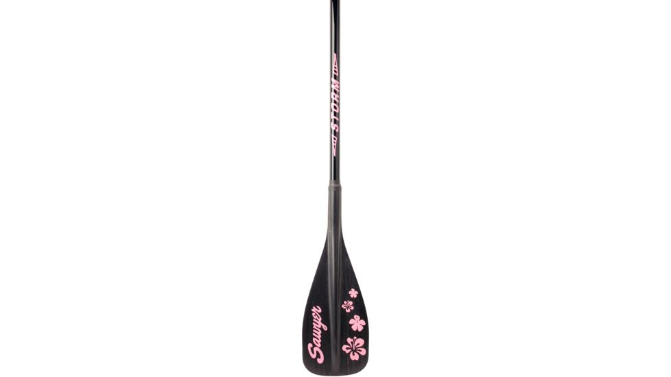 Storm QuickDraw 3 Piece Traveler SUP Paddle 100 sq in-Black Blade with Pink Trim