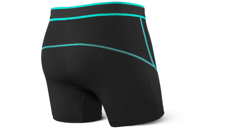 SAXX Kinetic Boxer Brief - Mens, Black/Tide, XL, SXBB27-BLT-XL