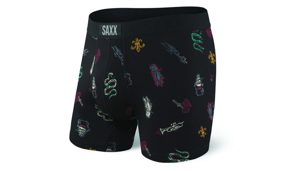 SAXX Vibe Boxer Brief - Mens, Black Mardi Gras, Large, SXBM35-MRG-L