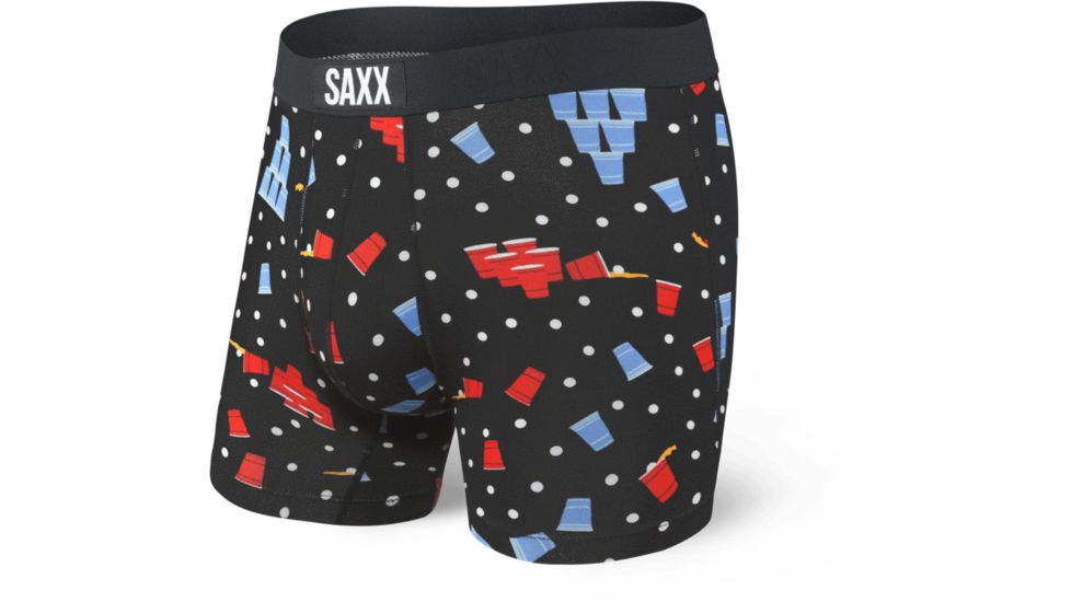 SAXX Vibe Boxer Briefs - Mens, Black Beer Champs, Large, SXBM35-BBC-L