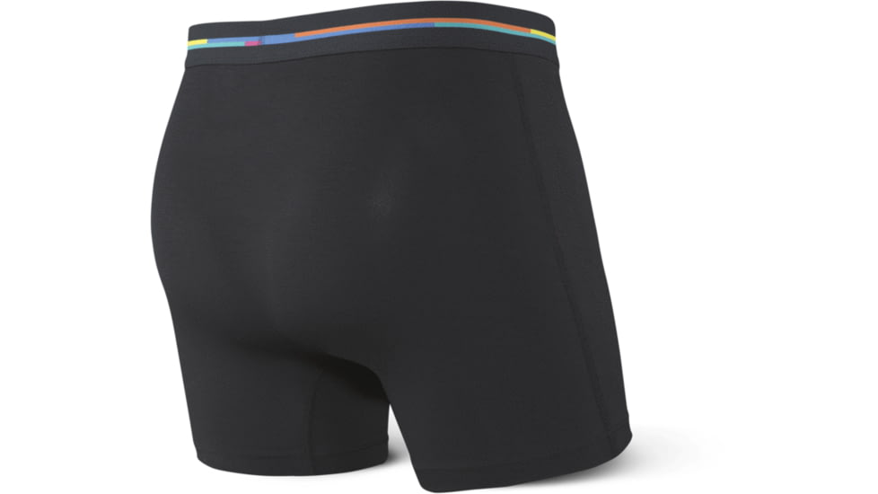 SAXX Vibe Boxer Briefs - Mens, Black/Racer Stripe, Medium, SXBM35-RCS-M