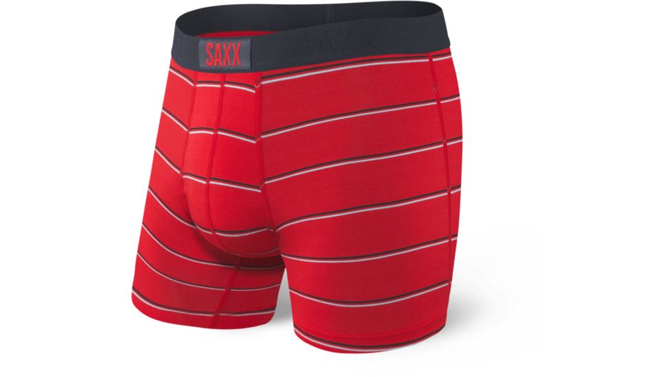 SAXX Vibe Boxer Briefs - Mens, Red Shallow Stripe, Medium, SXBM35-RSS-M