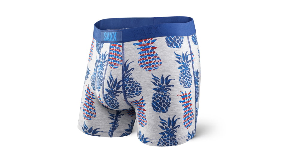 Saxx Vibe Boxer Modern Fit - Men's-Grey Pineapple Bomb-X-Large