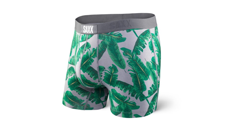 Saxx Vibe Boxer Modern Fit - Men's-Grey Vintage Palm-X-Large