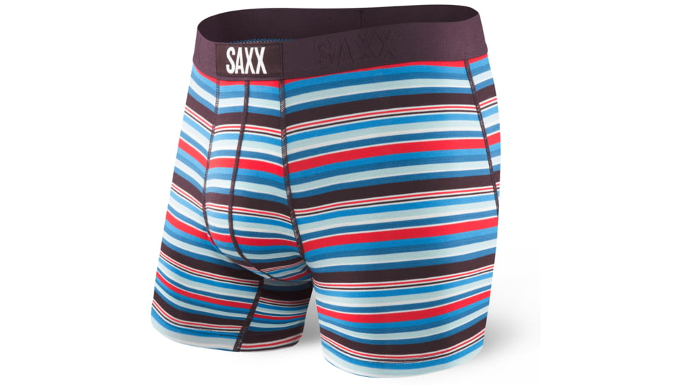 SAXX Vibe Modern Fit Boxer Brief - Mens, Berry Camp Stripe, S, SXBM35-BCS-S