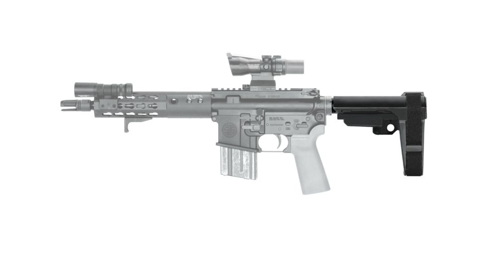 SB Tactical SBA3 Pistol Stabilizing AR Brace w/Mil-Spec Carbine Receiver Extension, Black, SBA3-01-SB