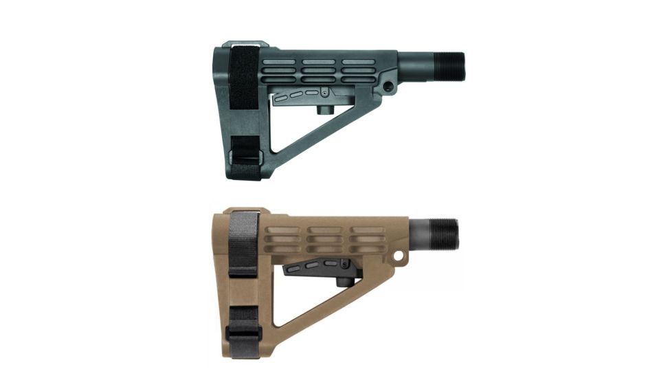 SB Tactical SBA4 Stabilizing Brace for Mil-Spec Carbine Extension Platforms, Black, FDE