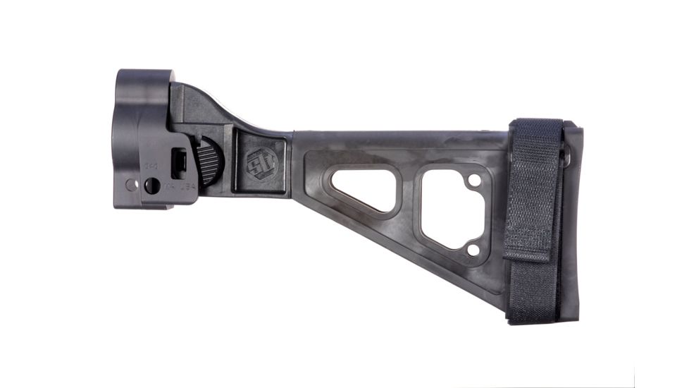 SB Tactical Side Folding Brace SBT5A, Aluminum MP5 Adapter, QD, Black, SBT5A-01-SB