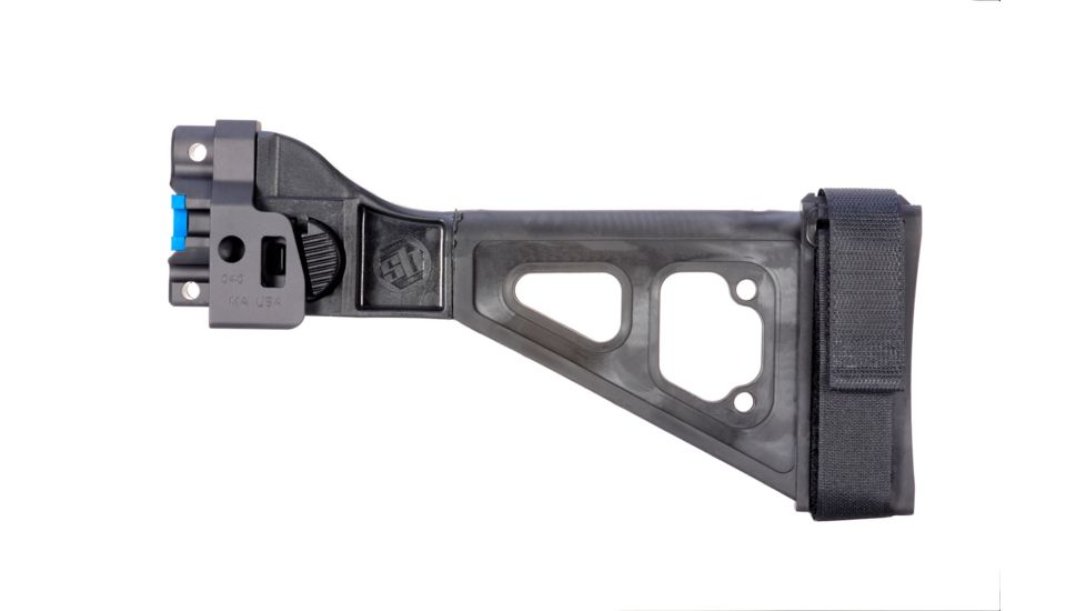 SB Tactical Side Folding Brace SBT5KA, Aluminum MP5 Adapter, QD, Black, SBT5KA-01-SB