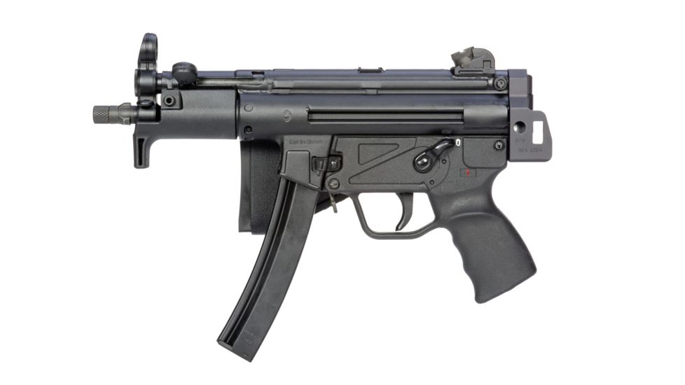 SB Tactical Side Folding Brace SBT5KA, Aluminum MP5 Adapter, QD, Black, SBT5KA-01-SB