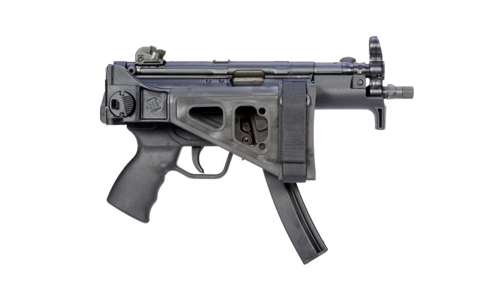 SB Tactical Side Folding Brace SBT5KA, Aluminum MP5 Adapter, QD, Black, SBT5KA-01-SB