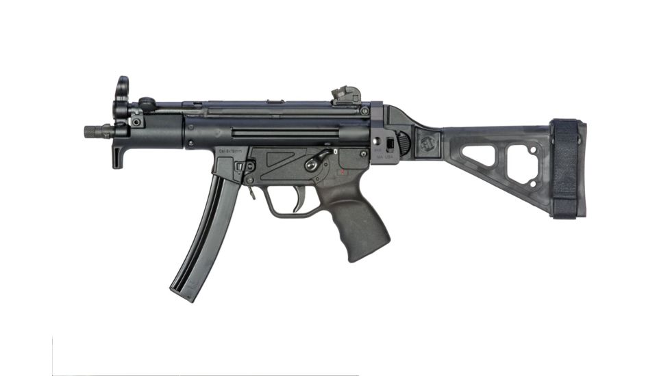 SB Tactical Side Folding Brace SBT5KA, Aluminum MP5 Adapter, QD, Black, SBT5KA-01-SB