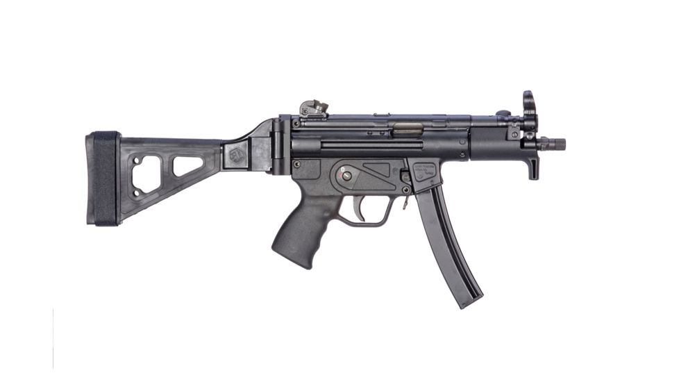 SB Tactical Side Folding Brace SBT5KA, Aluminum MP5 Adapter, QD, Black, SBT5KA-01-SB