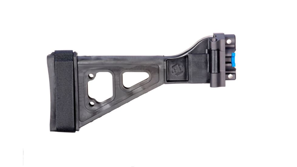 SB Tactical Side Folding Brace SBT5KA, Aluminum MP5 Adapter, QD, Black, SBT5KA-01-SB