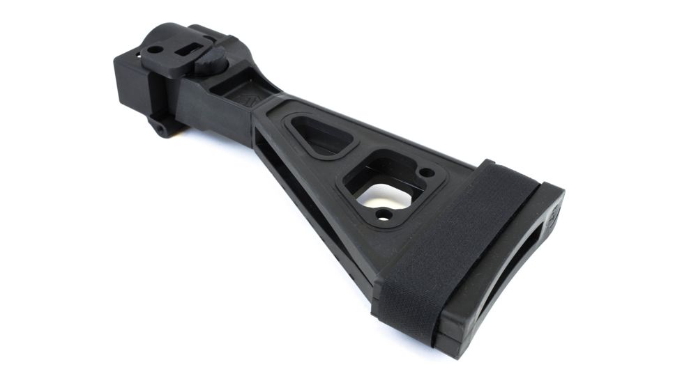 SB Tactical Side Folding Pistol Stabilizing Brace, Aluminum MP5 Adapter, QD, Black, SBT5A-01-SB