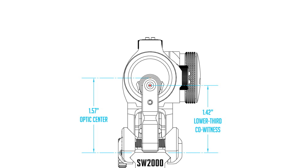 Scalarworks PEAK/02 Folding Iron Front And Rear Sight, 1.57in, Black, SW2000