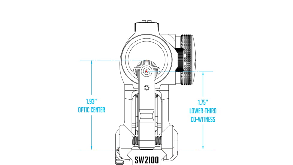 Scalarworks PEAK/02 Folding Iron Front And Rear Sight, 1.93in, Black, SW2100