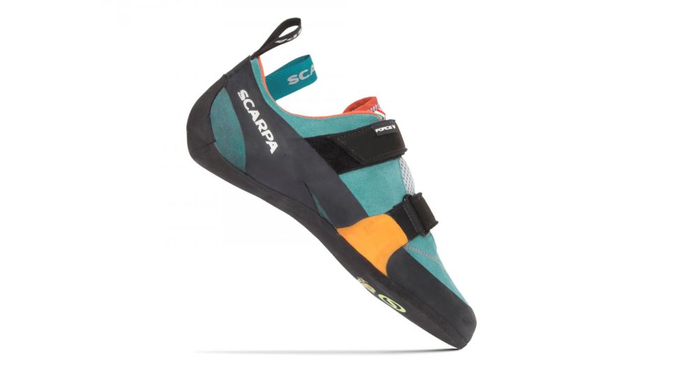 Scarpa Force V Climbing Shoes - Womens, Ice Fall/Mandarin Red, Medium, 34.5, 70018/002-IfallMred-34.5