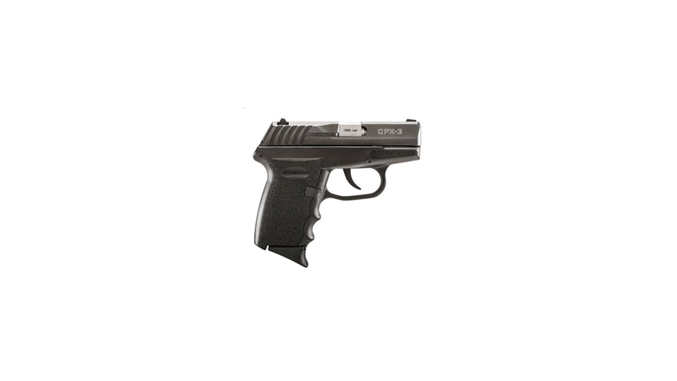 SCCY Industries CPX-3 Pistol, .380 ACP, 2.96in barrel, black Zytel polymer frame, integrated polymer grip, recoil operated semi-automatic, fixed white 3-dot, 10 round magazine, SCCYCPX3.380ACP2.961FRRMPG