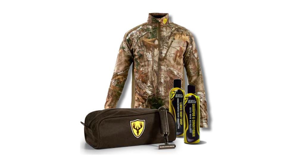 ScentBlocker Mens Performance 1/4 Zip Sweatshirt w/Micro Travel Bag,Realtree Xtra,Large 1/4 ZIP XT LG