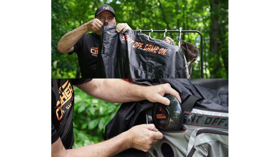 Scentcrusher Halo Series Covert Closet w/ Roller Bag &amp; Halo Generator, Grey, SC59359